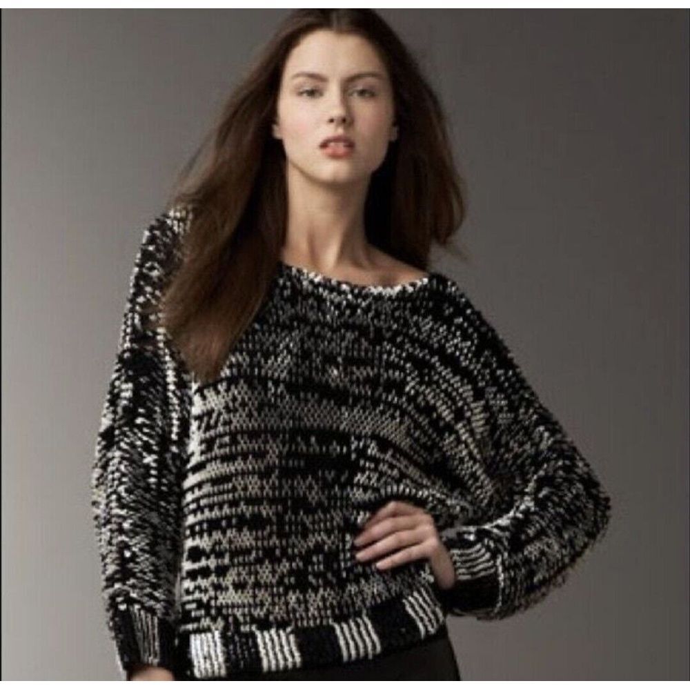 MARC BY MARC JACOBS Sequin Sweater Women XS/S Black Gold 3/4 Sleeve MSRP $528